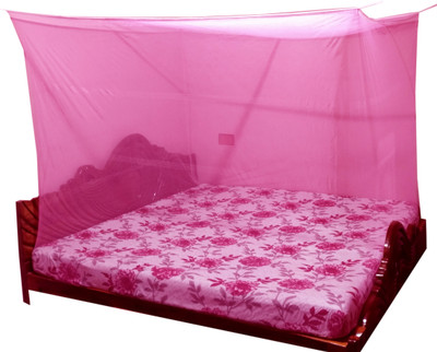 Mehon Craft Cotton Adults Washable Premium Polycotton Elegant Mosquito Net For Double Bed Machhardani Net (6x7 Ft) Mosquito Net(Pink, Bed Box)