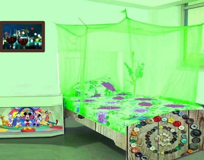 MELLOW DREAMS HDPE - High Density Poly Ethylene Adults Washable MOSQUITO NET SINGLE BED Mosquito Net(Green, Tent)