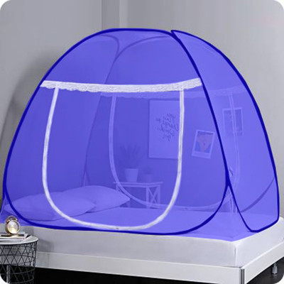 Neruti Enterprise Double Bed Machardani, 6.5 Feet x 6.5 Feet King Size Bed, Queen Size Bed Polyester Washable Adults Mosquito Net(Dark Blue, Tent)