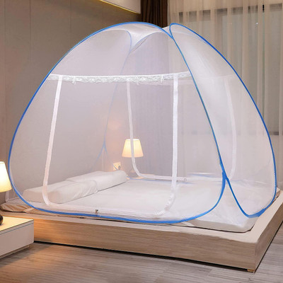 Hitech Polyester Adults Washable Premium Blue_MS_588 Mosquito Net(OCEAN BLUE, Tent)