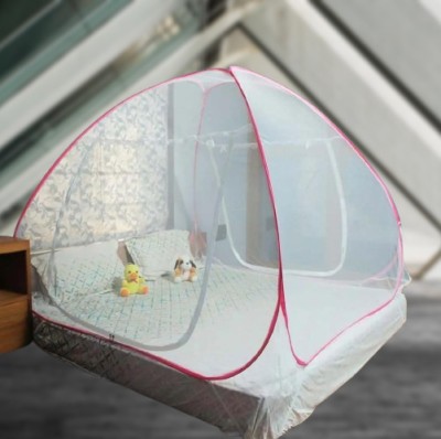 Maharani Nylon Adults Washable MAHARANI77king_mosquito net (tent)_white,pink Mosquito Net(white,pink, Tent)