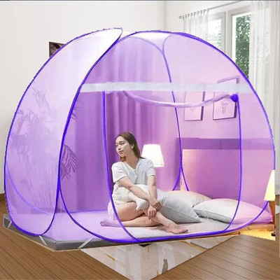 KHANJAN FASHION FAB cotton double hanging net repair patc Polyester Washable Adults Mosquito Net(White, Blue, Tent)