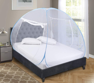 netbed Polyester Adults Washable double bed mosquito net polyester material pack of 1 Mosquito Net(White, Blue, Tent)