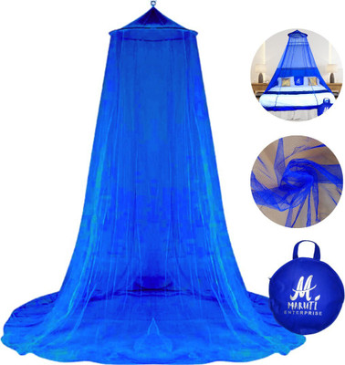 Maruti Enterprise Polyester Adults Washable Polyester Adults Mosquito Ceiling Net Ft Mosquito Net (Round) Mosquito Net(Blue, Ceiling Hung)