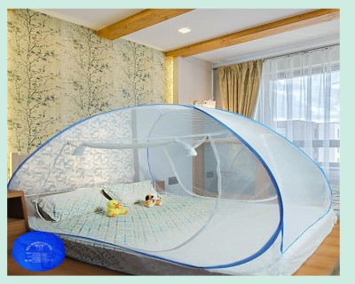 AGM Polyester Adults Washable Double Bed Mosquito Net Material Polyester For King Size Pack Of 1 Mosquito Net(White, Tent)