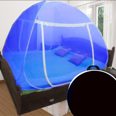Radhe Polyester Adults Washable ROYAL BLUE machardani stand pipe for bed Mosquito Net(ROYAL BLUE, Tent)