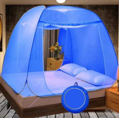 Matkine Mosquito Net for Double Bed King Size Foldable, Strong and Durable Tent Polyester Washable Adults Mosquito Net(Royal Blue, Tent)