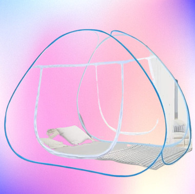 NR Enterprises Polyester Adults Washable nr_MOSQUITO_NET_KING_TENT)7926 Mosquito Net(sky blue, Tent)