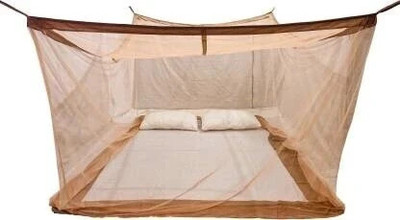 GRINAF Polyester Adults Washable Single 4x6 feet Mosquito Net(Brown, Bed Box)