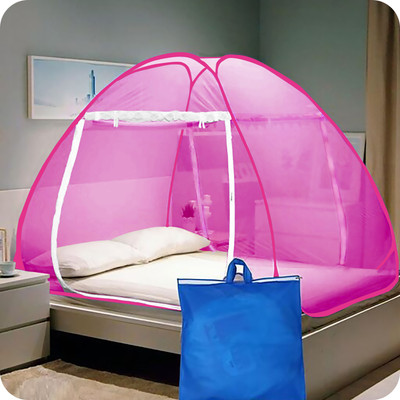 Kindlook Fashion Polyester Adults Washable Mosquito Net in Full Pink Color – For Restful, Protected Nights Mosquito Net(Full Pink, Tent)