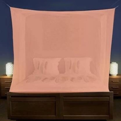 ZIMBLE HDPE - High Density Poly Ethylene Adults Washable HDPE High Density Polyethylene Cotton Adults Washable 3*6.5 Mosquito Net Mosquito Net(MN_Peach 1, Bed Box)