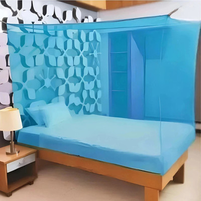 SS ENTERPRISE HDPE - High Density Poly Ethylene Adults Washable Single Bed Blue (4x6) Mosquito Net(Blue, Tent)