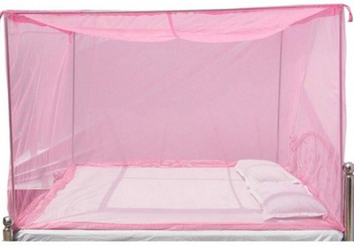 Newmehontextile Polyester Adults Washable Double Bed 6*6 Washabe Frame Hung type Mosquito Net with High Quality Mosquito Net(Pink, Tent)