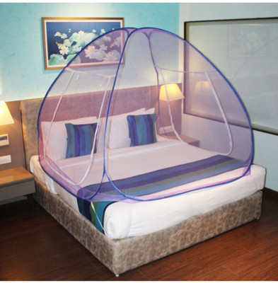 Fozii Enterprises Polyester Adults Washable FoziMN-1647AB Mosquito Net(Blue, Frame Hung)