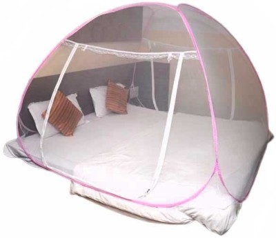 ANS Polyester Adults Washable folding mosquito net double bed purple Heavy Quality Mosquito Net(Purple, Bed Box)