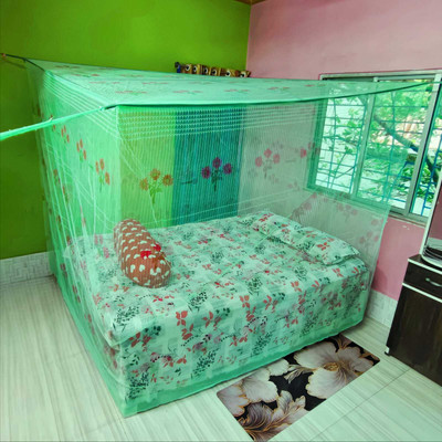 F NETWALA Queen Size Bed (6×7 Feet) Polyester Washable Adults Mosquito Net(Green, Bed Box)