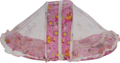 Aarushi Cotton Infants Washable Baby Bedding Set Sleeping Bed with Foldable Mosquito Net(Pink, Tent)