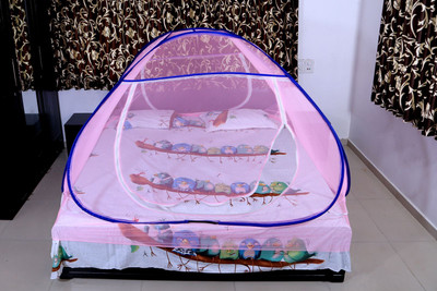 RIDDHI Polyester Adults Washable Blue Mosquito net (6x6 ft) Mosquito Net(Blue, Tent)