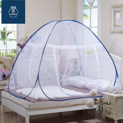 Amprar Polyester Adults Washable Classic Mosquito Net Polyester Adults Mosquito Net(Blue, Tent)