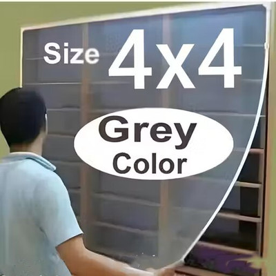 lkg enterprises 4*4 Grey Window Mosquito Net Polyester Washable Adults Mosquito Net(4*4 ft grey, Frame Hung)