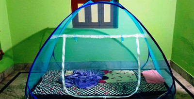 B B Enterprises Polyester Adults Washable Double Bed Nets for King Size/Machhardani Protection Net Mosquito Net Mosquito Net(White, Blue, Tent)