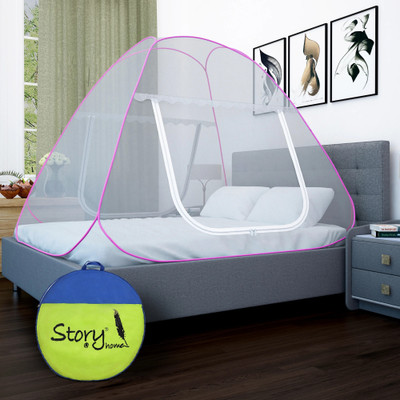 Story@home Polyester Adults Washable Mosquito Net Mosquito Net(Pink, Tent)