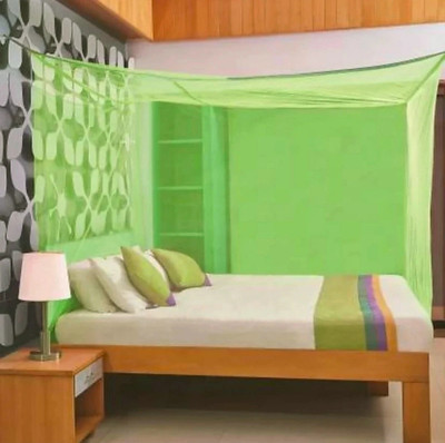 Mehon Craft Polyester Adults Washable Hanging Mosquito Machhardani Net (Size 4x6.5-ft) Mosquito Net(Pine Green, Bed Box)