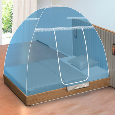 WNE Jaliwale Polyester Adults Washable 3x6ft Foldable Single Bed Mosquito Net, Lightweight Polyester 30GSM Machardani Mosquito Net(Blue, Tent)
