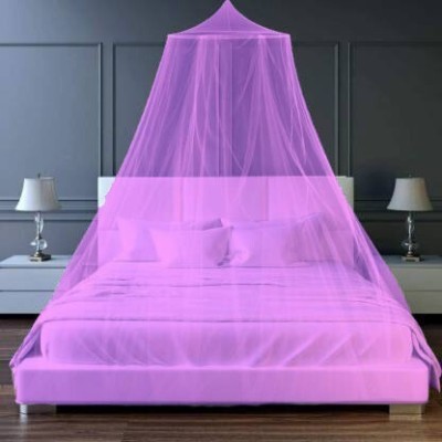 Neruti Enterprise Polyester Adults Washable Double bed ( Round ) Mosquito Net(Purple, Ceiling Hung)