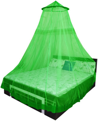 Neruti Enterprise Polyester Adults Washable Double bed (Round) Mosquito Net(Green, Ceiling Hung)