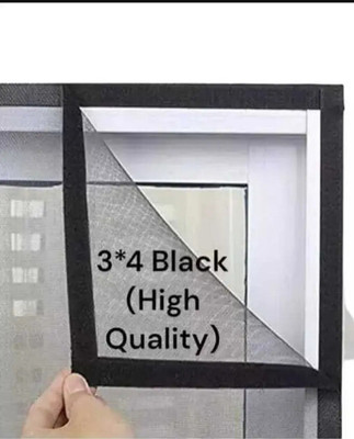 BLEMY HDPE - High Density Poly Ethylene Adults Washable 3*4 BLACK WIN NET Mosquito Net(BLACK - 3*4, Frame Hung)