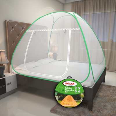 Kolar Double Bed Premium Machardani,6.5*6.5 Feet Strong & Durable,78*78 Inch King Size Polyester Washable Adults Mosquito Net(Green, Tent)