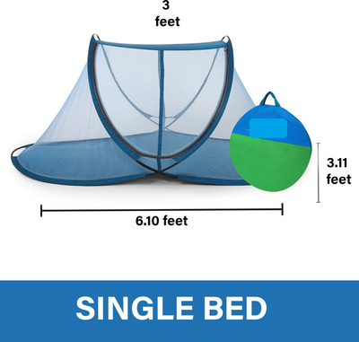 R S MOSQUTO SBMB1234 Polyester Washable Adults Mosquito Net(Blue, Tent)