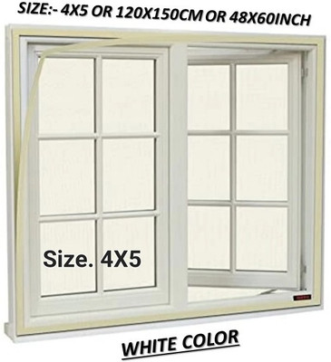 BLEMY HDPE - High Density Poly Ethylene Adults Washable WINDOW NET Mosquito Net(4X5 WHITE, Frame Hung)
