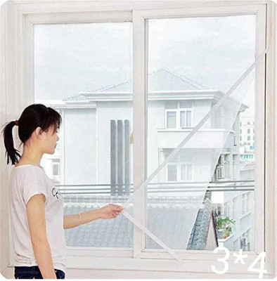 RDP Polyester Adults Washable 120 GSM PVC Coated Mosquito Net Mosquito Net(3*4 wHITE, Frame Hung)