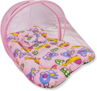 LOVE BABY Fibre Infants Washable Crib bedding set printed for newborn baby mosquito net set Mosquito Net(Pink, Tent)