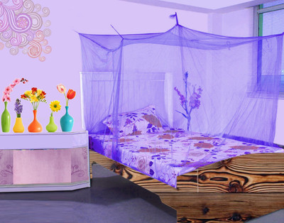 Aarushi Cotton Adults Washable Mosquito Net for Double Bed Mosquito Net(Blue, Bed Box)