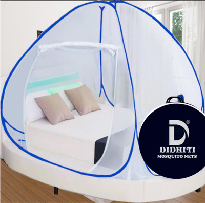 didhiti Polyester Adults Washable WHITE mosquito net mosqito machhardani for double bed 6 7 mosquito net with zip Mosquito Net(White, swet, safed, Blue, Navy Blue, Tent)