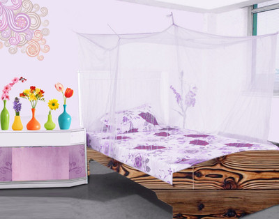 Aarushi Cotton Adults Washable Mosquito Net for Double Bed Mosquito Net(White, Bed Box)