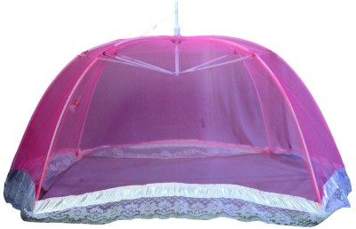 shineciti Polyester Kids Washable Polyester Kids Mosquito Net(Pink, Bed Box)