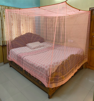 PRISMO Polyester Adults Washable Super-fine Mosquito Net(Orange, Frame Hung)