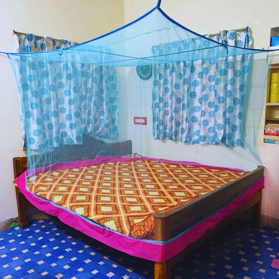 SR ENTERPRISE HDPE - High Density Poly Ethylene Adults Washable SR MONO BLUE 02 Mosquito Net(Blue, Bed Box)