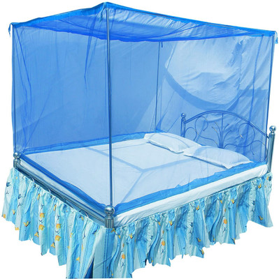 GRINAF Polyester Adults Washable Blue Double size 6x6 Mosquito Net(Blue, Bed Box)