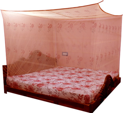 Mehon Craft Cotton Adults Washable Mosquito Net For Double Bed Machardani Net Polycotton (Size 6x7-ft) Mosquito Net(Orange, Tent)