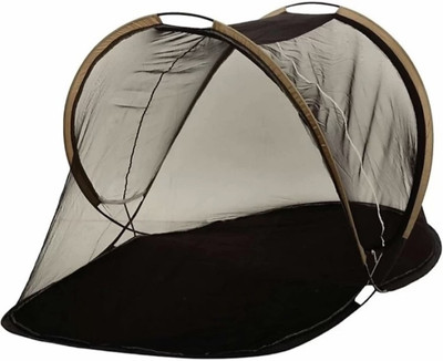 Gehloth Enterprises Polyester Adults Washable Black single portable mosquito net Mosquito Net(Black, Bed Box)