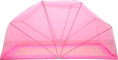 Elegant Mosquito Net Nylon Adults 4x6 Feet Single Bed Mosquito Net(Pink, Frame Hung)