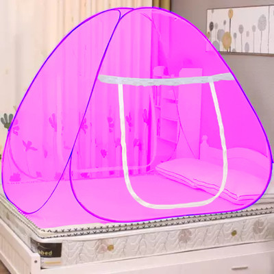 Grants Polyester Adults Washable mosquito net 6x6 6.5x6.5 7x7 ft Mosquito Net(Pink, Tent)