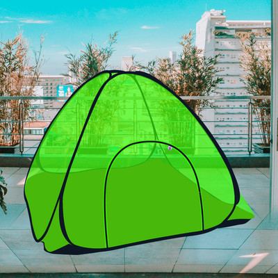 SILVER SHINE Polyester Adults Washable Polyester Foldable Double Bed Mosquito net with Base for Adults Mosquito Net(Green, Tent)