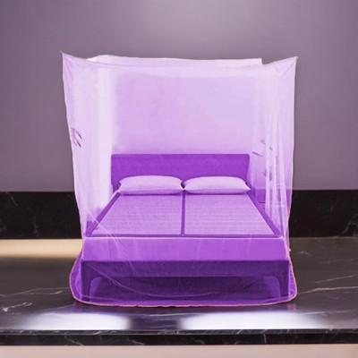 SAFE HAVEN Nylon Adults Washable PURPLE MOSQITO NET Mosquito Net(Purple, Bed Box)