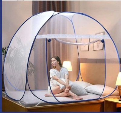 Privine Polyester Adults Washable Mosquito Net for Double Bed Mosquito Net(Blue, Tent)